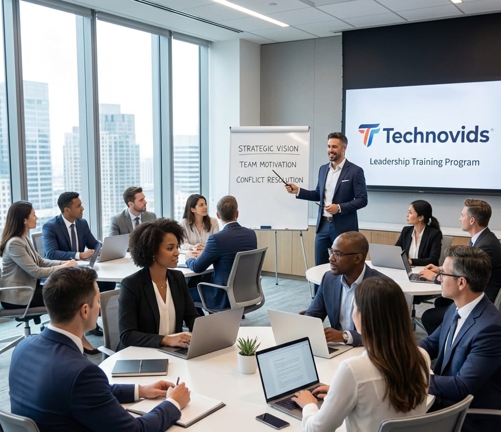 Corporate Leadership Training workshop for managers and team leads at Technovids
