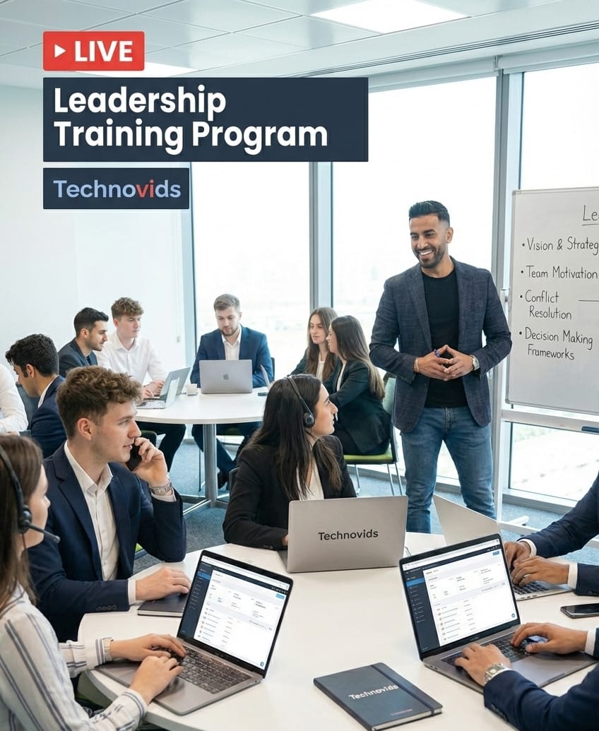 Managers and team leads attending a Leadership Training Program at Technovids